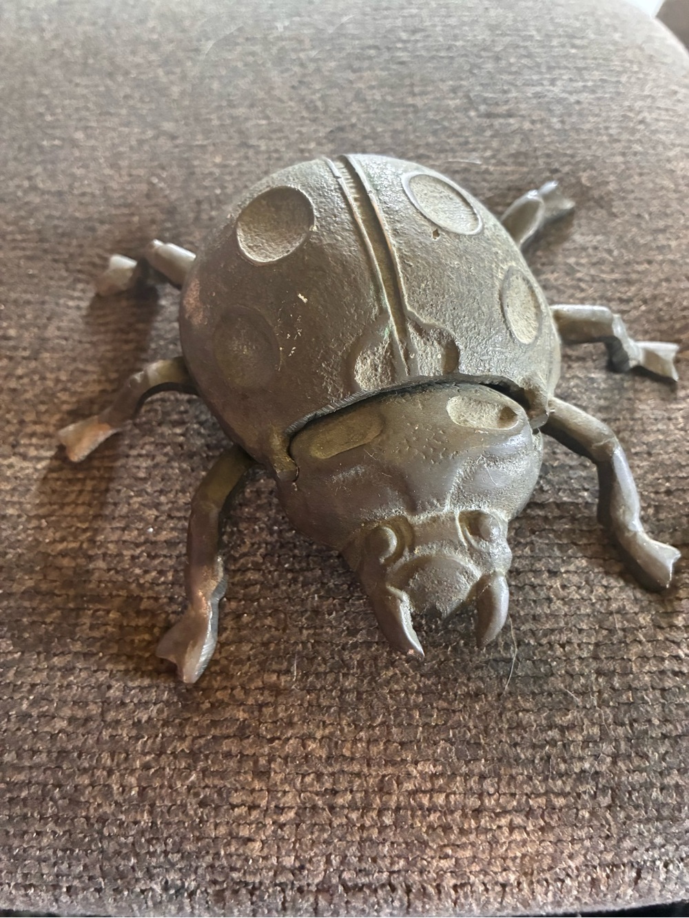 Decorative Metal Beetle Figurine - Brown